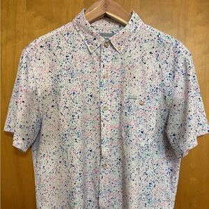 SSCO Speckled Paint-Print Button Shirt in Pastel Multi
